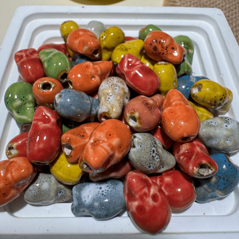 Large Hole Skull Shaped Ceramic Beads for DIY Jewellery Making